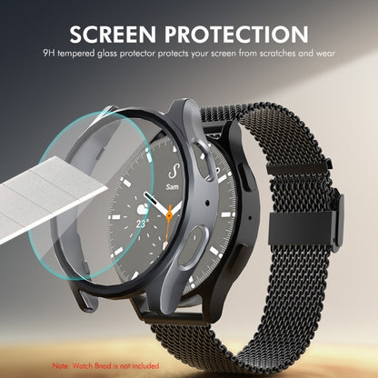 For Samsung Galaxy Watch7 40mm ENKAY Hat-Prince Electroplated Hard PC Case + 0.2mm 9H Glass Screen Protector(Dark Green) - Watch Cases by ENKAY | Online Shopping UK | buy2fix