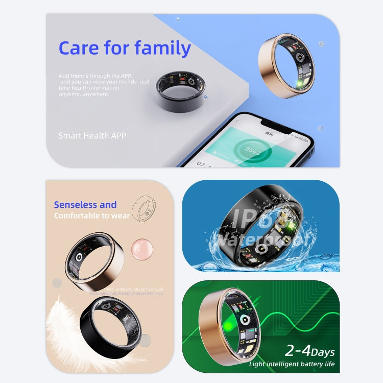 R11M SIZE 9 Smart Ring, Support Heart Rate / Blood Oxygen / Sleep / Multiple Sports Modes(Gold) - Smart Rings / Smart Telephones by buy2fix | Online Shopping UK | buy2fix