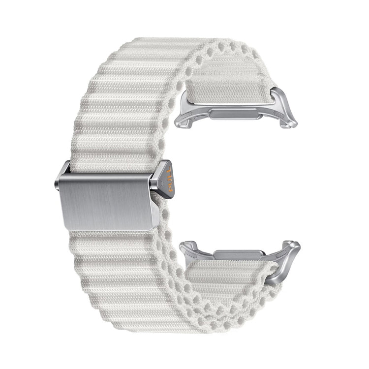 For Samsung Galaxy Watch Ultra 47mm Ocean Style Magnetic Buckle Braided Watch Band(White) - Watch Bands by buy2fix | Online Shopping UK | buy2fix