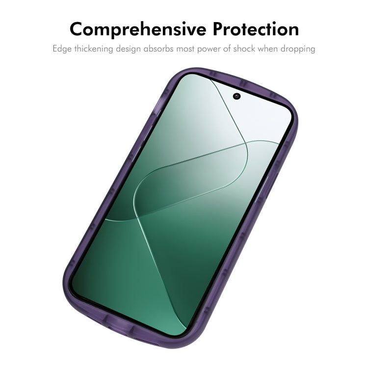 For Xiaomi 14 ENKAY Hat-Prince Translucent Matte TPU Phone Case + 9H Big Arc Edge Glass Film(Purple) - 14 Cases by ENKAY | Online Shopping UK | buy2fix