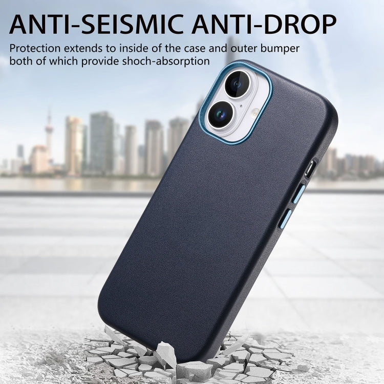 For iPhone 16 Pro Max Electroplated Metal Button Shockproof Phone Case(Dark Blue) - iPhone 16 Pro Max Cases by buy2fix | Online Shopping UK | buy2fix