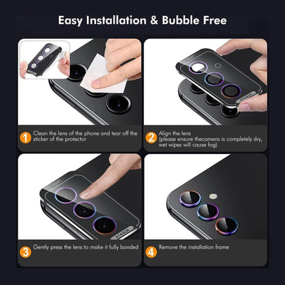 For OPPO Reno12 / Reno12 Pro Global ENKAY Hat-Prince 9H Rear Camera Lens Aluminium Alloy Tempered Glass Film(Colorful) - Reno12 Pro Tempered Glass by ENKAY | Online Shopping UK | buy2fix