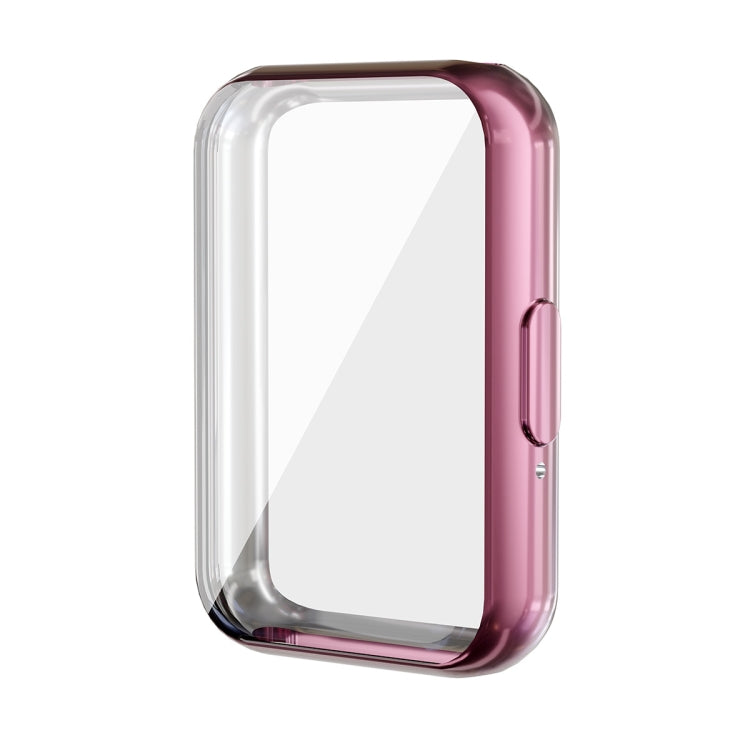 For Samsung Galaxy Fit3 ENKAY Hat-Prince Full Coverage Electroplated Soft TPU Case with Screen Protection(Pink) - Watch Cases by ENKAY | Online Shopping UK | buy2fix