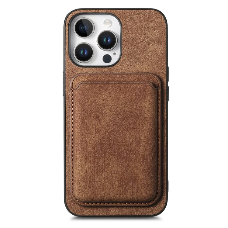 For iPhone 16 Pro Max Retro Leather Card Bag Magnetic Phone Case(Brown) - iPhone 16 Pro Max Cases by buy2fix | Online Shopping UK | buy2fix