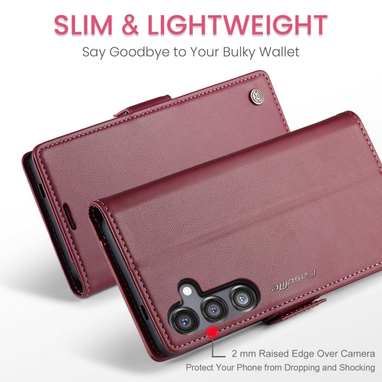 For Samsung Galaxy S24 FE 5G CaseMe 023 Butterfly Buckle Litchi Texture RFID Anti-theft Leather Phone Case(Red) - Galaxy S24 FE 5G Cases by CaseMe | Online Shopping UK | buy2fix