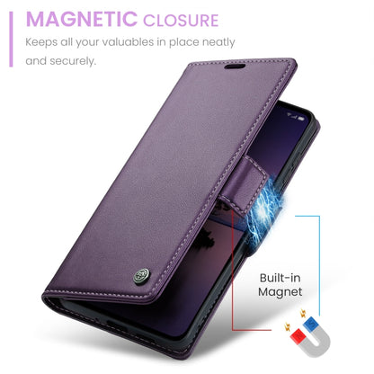 For OPPO Reno12 Pro 5G Global CaseMe 023 Butterfly Buckle Litchi Texture RFID Anti-theft Leather Phone Case(Purple) - Reno12 Pro Cases by CaseMe | Online Shopping UK | buy2fix