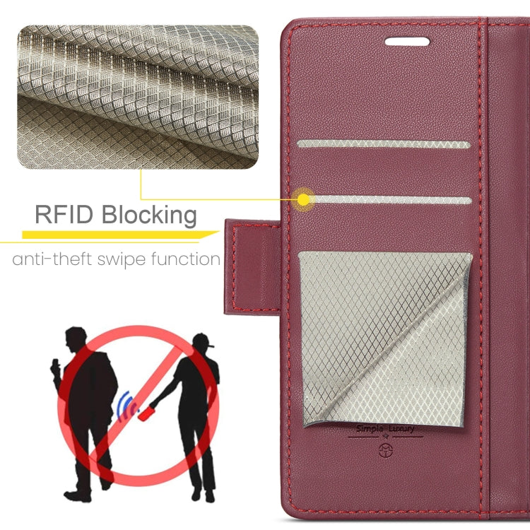 For Xiaomi 14T CaseMe 023 Butterfly Buckle Litchi Texture RFID Anti-theft Leather Phone Case(Red) - 14T Cases by CaseMe | Online Shopping UK | buy2fix