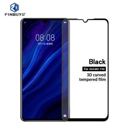 PINWUYO 9H 3D Curved Tempered Glass Film for HUAWEI P30（black） - Huawei Tempered Glass by PINWUYO | Online Shopping UK | buy2fix