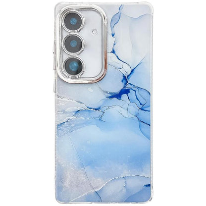 For Samsung Galaxy S25+ 5G Electroplated Marble Texture Phone Case(Blue M11) - Galaxy S25+ 5G Cases by buy2fix | Online Shopping UK | buy2fix