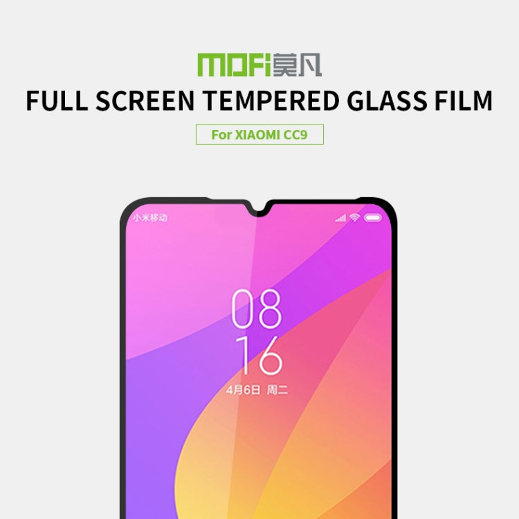 MOFI 9H 2.5D Full Screen Tempered Glass Film for Xiaomi Mi CC9(Black) -  by MOFI | Online Shopping UK | buy2fix