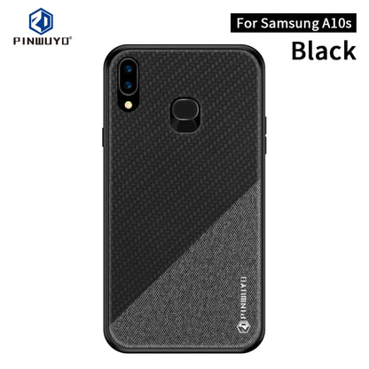 For Galaxy A10S PINWUYO Rong Series  Shockproof PC + TPU+ Chemical Fiber Cloth Protective Cover(Black) - Galaxy Phone Cases by PINWUYO | Online Shopping UK | buy2fix