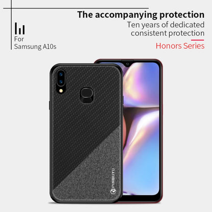 For Galaxy A10S PINWUYO Rong Series  Shockproof PC + TPU+ Chemical Fiber Cloth Protective Cover(Black) - Galaxy Phone Cases by PINWUYO | Online Shopping UK | buy2fix