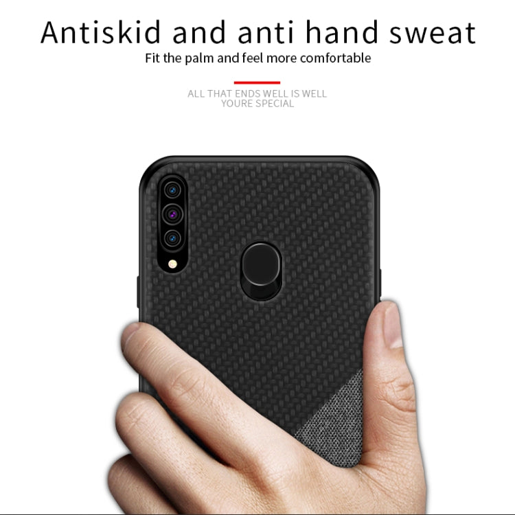 For Galaxy A20S PINWUYO Rong Series  Shockproof PC + TPU+ Chemical Fiber Cloth Protective Cover(Black) - Galaxy Phone Cases by PINWUYO | Online Shopping UK | buy2fix
