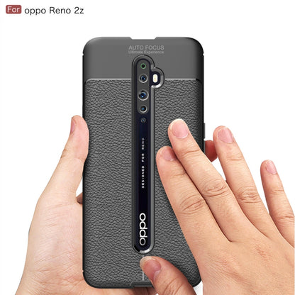 For OPPO Reno2 Z Litchi Texture TPU Shockproof Case(Navy Blue) - OPPO Cases by buy2fix | Online Shopping UK | buy2fix