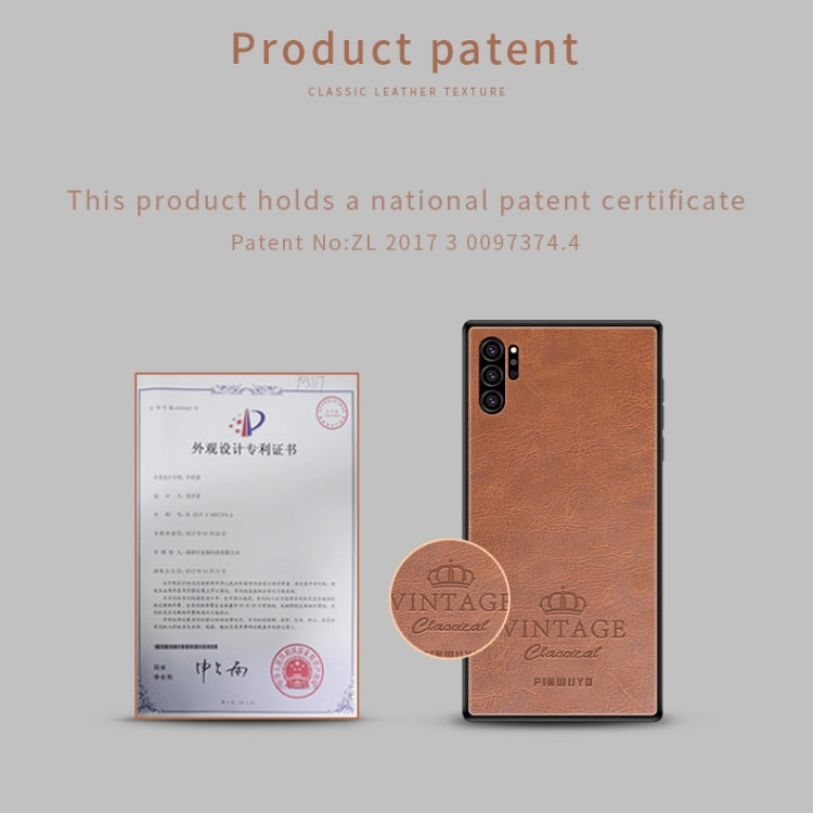 For Galaxy Note10 Pro PINWUYO Pin Rui Series Classical Leather, PC + TPU + PU Leather Waterproof And Anti-fall All-inclusive Protective Shell(Brown) - Galaxy Phone Cases by PINWUYO | Online Shopping UK | buy2fix