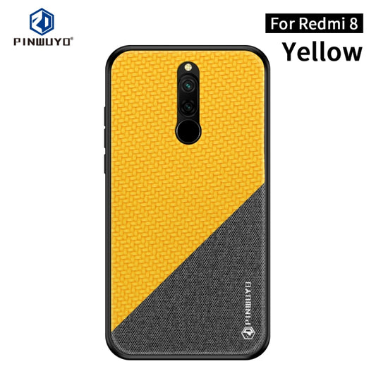 For Xiaomi RedMi 8 PINWUYO Rong Series  Shockproof PC + TPU+ Chemical Fiber Cloth Protective Cover(Yellow) - Xiaomi Cases by PINWUYO | Online Shopping UK | buy2fix