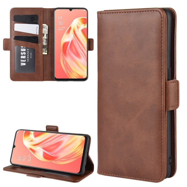 For OPPO A91 Dual-side Magnetic Buckle Horizontal Flip PU Leather Case with Holder & Card Slots & Wallet(Brown) - OPPO Cases by buy2fix | Online Shopping UK | buy2fix