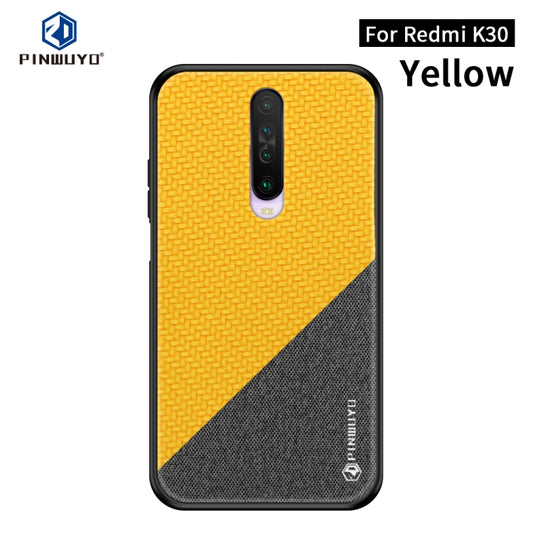 For Xiaomi  RedMi K30 PINWUYO Rong Series  Shockproof PC + TPU+ Chemical Fiber Cloth Protective Cover(Yellow) - Xiaomi Cases by PINWUYO | Online Shopping UK | buy2fix