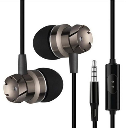 3.5mm Wired Headphones Handsfree Headset In Ear Earphone Earbuds with Mic for Xiaomi Phone MP3 Player Laptop(Black Grey) - In Ear Wired Earphone by buy2fix | Online Shopping UK | buy2fix