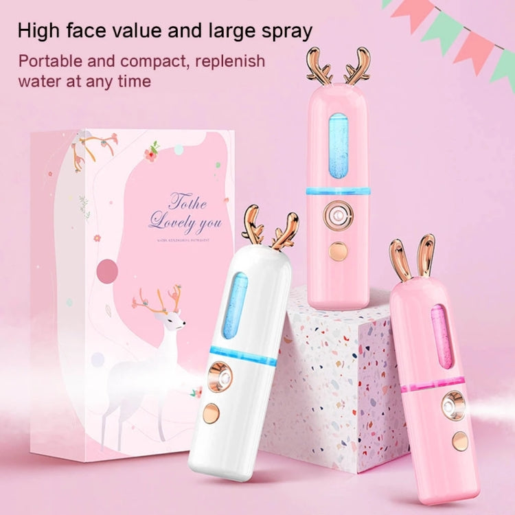 Facial Steamer Nano Spray Water Replenishing Instrument Portable Cold Spray Machine Charging Beauty Instrument Automatic Alcohol Sprayer, Style:Cute Rabbit(Pink) - Beauty Instrument by buy2fix | Online Shopping UK | buy2fix