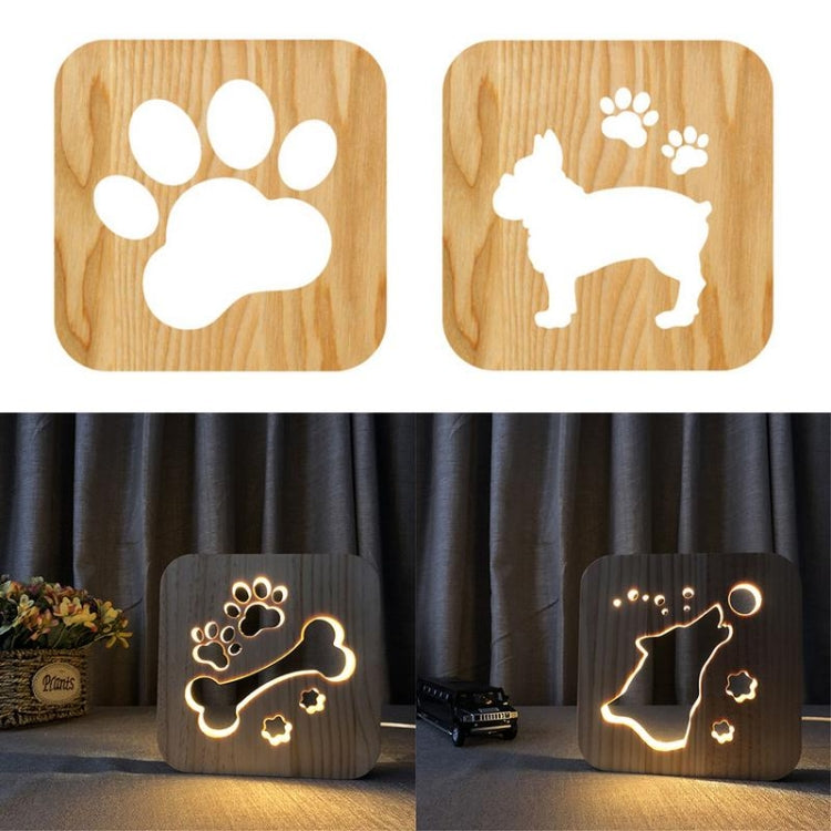 Creative Shape Wooden Night Lamp Bedroom Decoration Warm Light LED(Dog) - Novelty Lighting by buy2fix | Online Shopping UK | buy2fix