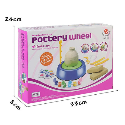 Portable Mini DIY Manual Electric Porcelain Pottery Children Art Education Crafts - DIY Developmental Toys by buy2fix | Online Shopping UK | buy2fix