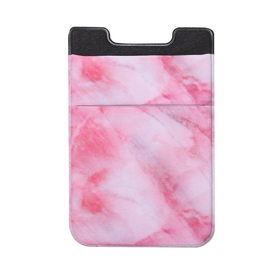 Marble Pattern Road Stretch Phone Back Plastic Card Holder Sticky Phone Clip(Red) - Card & Passport Bags by buy2fix | Online Shopping UK | buy2fix