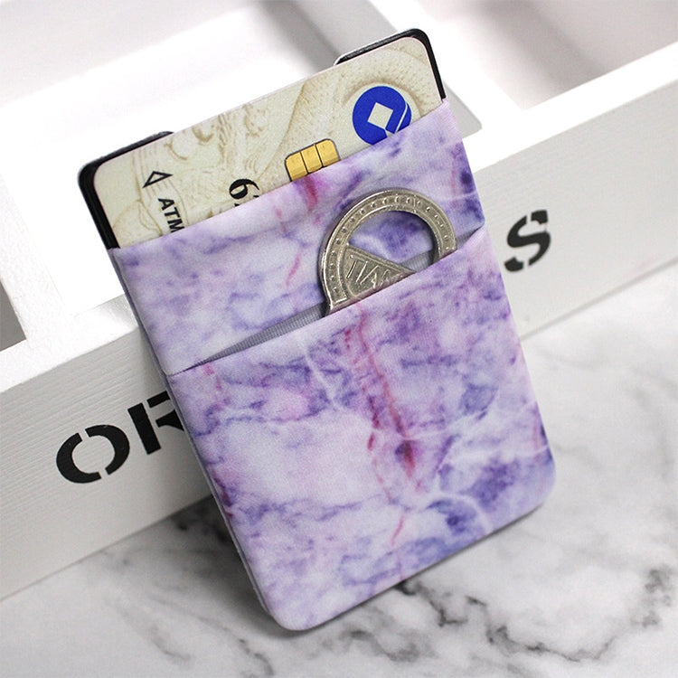 Marble Pattern Road Stretch Phone Back Plastic Card Holder Sticky Phone Clip(Pink) - Card & Passport Bags by buy2fix | Online Shopping UK | buy2fix