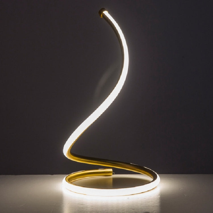 LED Spiral Table Lamp Home Living Room Bedroom Decoration Lighting Bedside Light, Specifications:EU Plug(Gold) - Bedside Light by buy2fix | Online Shopping UK | buy2fix