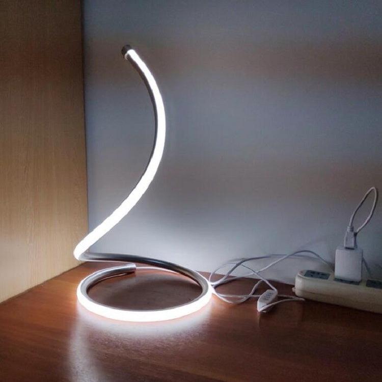 LED Spiral Table Lamp Home Living Room Bedroom Decoration Lighting Bedside Light, Specifications:Without Plug(White) - Bedside Light by buy2fix | Online Shopping UK | buy2fix