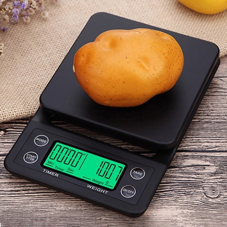 Hand Punch Coffee Scales Timing Electronic Timer Scale Kitchen Scales, Model:5kg/0.1g(Black) - Kitchen Scales by buy2fix | Online Shopping UK | buy2fix