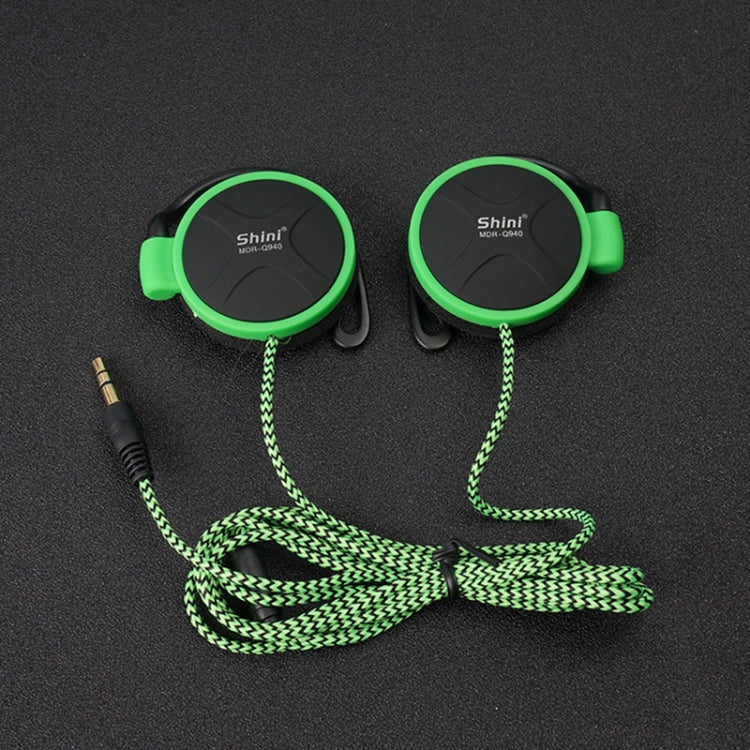 Shini Q940 3.5mm Super Bass EarHook Earphone for Mp3 Player Computer Mobile(Green No Mic) - Normal Style Earphone by Shini | Online Shopping UK | buy2fix