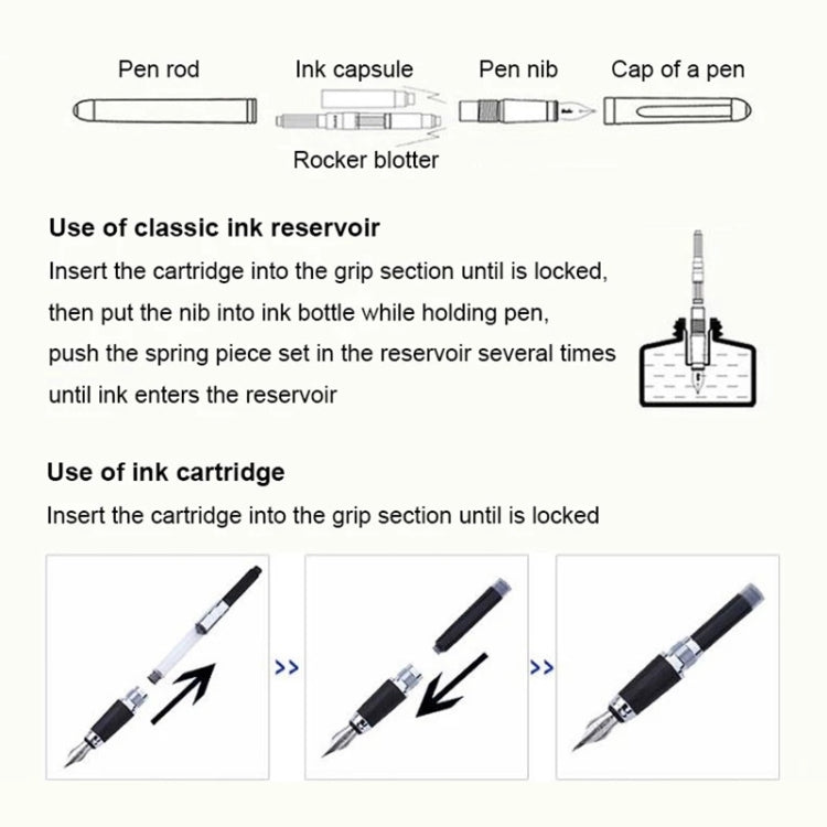 X750 Stationery Stainless Steel Fountain Pen Medium Nib Ink Pens School Oiifice Gift, Nib Size:1.1mm(Ivory) - Fountain Pens by buy2fix | Online Shopping UK | buy2fix