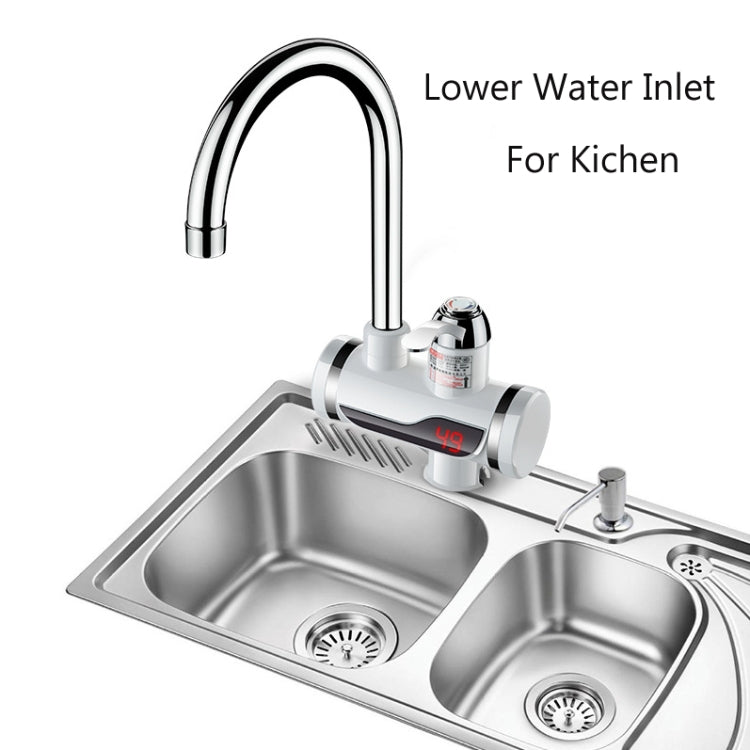Kitchen Instant Electric Hot Water Faucet Hot & Cold Water Heater CN Plug Specification: Digital Leakage Protection Lower Water Inlet - Faucets & Accessories by buy2fix | Online Shopping UK | buy2fix