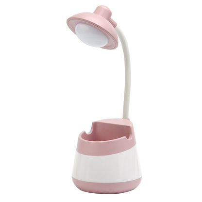 USB Charging LED Desk Light Eye Protection Lamp with Pen Holder and Phone Holder(CS276-4 Pink) - Desk Lamps by buy2fix | Online Shopping UK | buy2fix