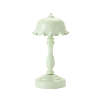 Retro Charging Table Lamp Bedroom Bed LED Eye Protection Light(LD04 Flower Hat Light Green) - Bedside Light by buy2fix | Online Shopping UK | buy2fix