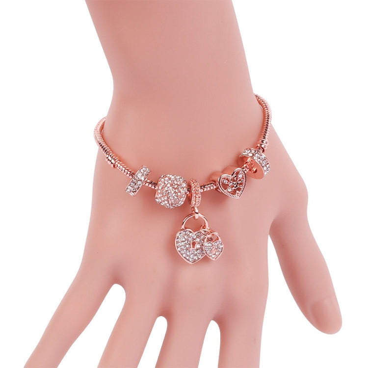SL129 18cm Women Rose Gold Beaded Bracelet - Bracelets by buy2fix | Online Shopping UK | buy2fix