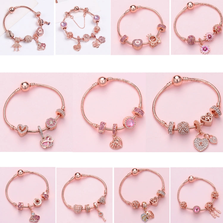 SL135 20cm Women Rose Gold Beaded Bracelet - Bracelets by buy2fix | Online Shopping UK | buy2fix