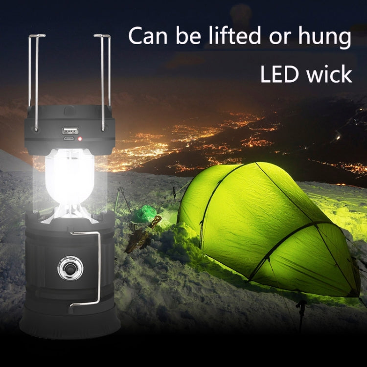 5803 Solar Camping Lamp Outdoor LED Emergency Portable Light Support USB Output(Red) - Camping Lighting by buy2fix | Online Shopping UK | buy2fix