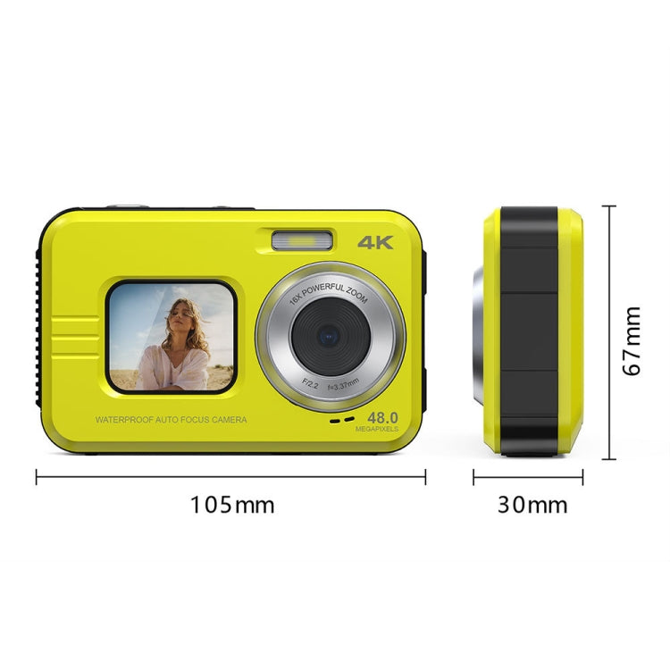 WDC901 3.5m Waterproof 48MP HD Dual Screen Outdoor Sports Digital Camera UK Plug(Green) - Children Cameras by buy2fix | Online Shopping UK | buy2fix