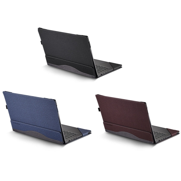 For Samsung Galaxy Book Flex 2020 15.6 inch Leather Laptop Anti-Fall Protective Case With Stand(Wine Red) - 15 inch by buy2fix | Online Shopping UK | buy2fix