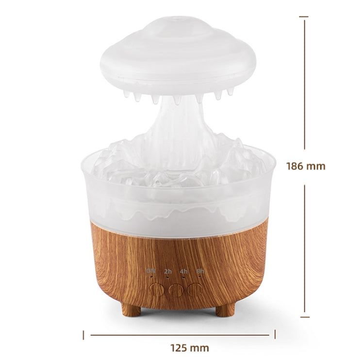 V50 Desktop Colorful Night Light Humidifier Wood Grain Water Drop Aroma Diffuser, Spec: UK Plug(White) - Air Purifiers & Accessories by buy2fix | Online Shopping UK | buy2fix