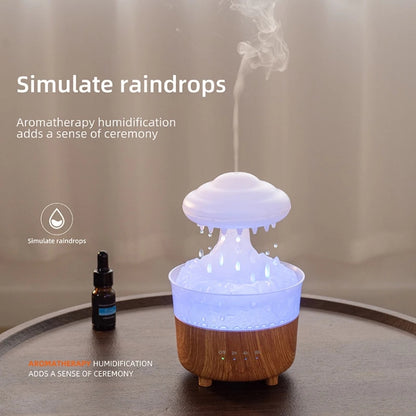 V50 Desktop Colorful Night Light Humidifier Wood Grain Water Drop Aroma Diffuser, Spec: EU Plug(Green) - Air Purifiers & Accessories by buy2fix | Online Shopping UK | buy2fix