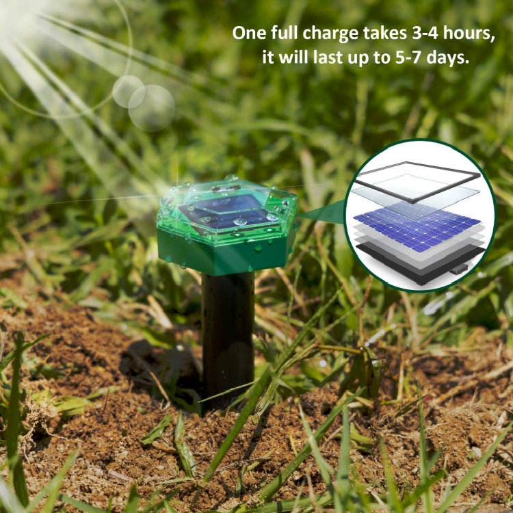 Outdoor Hexagonal Solar Ultrasonic Mole Repeller Inserted Into The Lawn Outdoor Animal Repeller(Green) - Outdoor Insect Repellent by buy2fix | Online Shopping UK | buy2fix