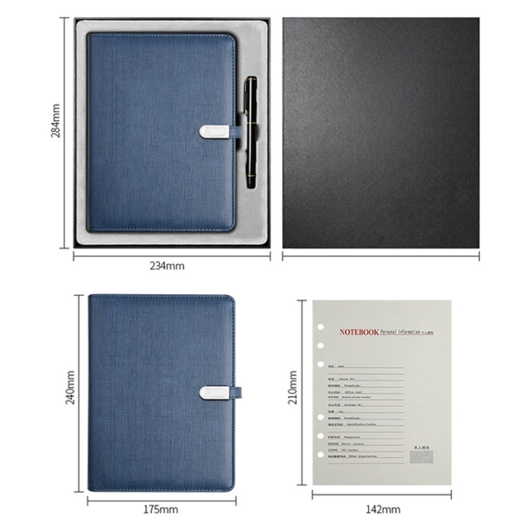 A5 Three-Dimensional Leather Pattern Notebook Set With 16GB U Disk, Specification: U Disk Style(Orange) - Notebooks by buy2fix | Online Shopping UK | buy2fix