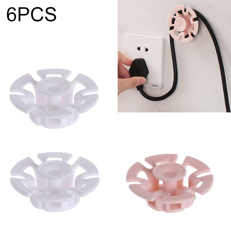 6 PCS Power Cable Data Cable Winder Traceless Paste Hook Cable Organizer(Random Color Delivery) - Cable Organizer by buy2fix | Online Shopping UK | buy2fix