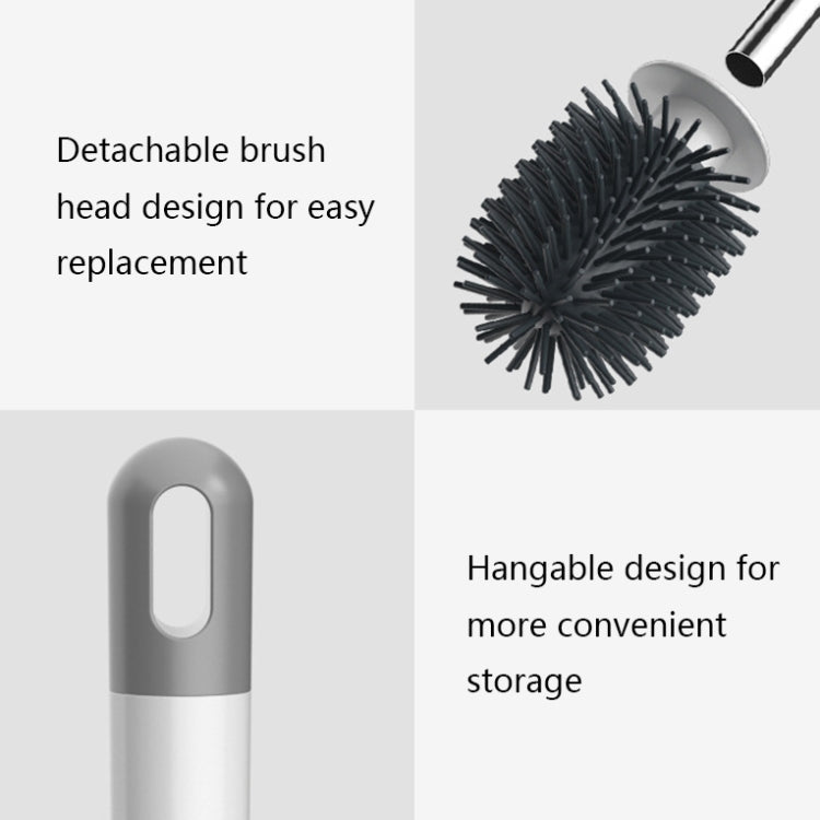 TPR Soft Glue Long-handle Toilet Brush with Base, Spec: Floor Type - Toilet Accessories by buy2fix | Online Shopping UK | buy2fix