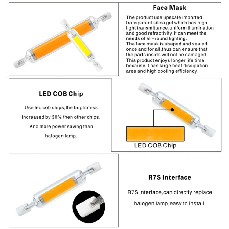 118mm 20W R7S LED COB Dimmer Glass Lamp Double-end Horizontal Plug-in Light(110V Natural White Light) - LED Blubs & Tubes by buy2fix | Online Shopping UK | buy2fix