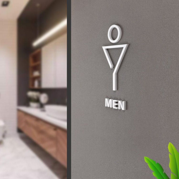 19 x 14cm Personalized Restroom Sign WC Sign Toilet Sign,Style: Tie-Porcelain White  Public - Ornaments by buy2fix | Online Shopping UK | buy2fix