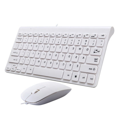 K168 Mini Portable Chocolate Button Wired Keyboard Mouse Set(White) - Wired Keyboard by buy2fix | Online Shopping UK | buy2fix